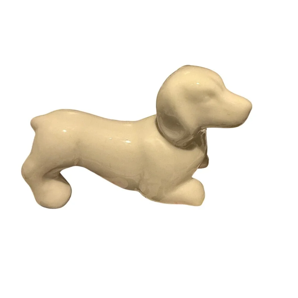 Dachshund‎ Ceramic Figurine Home Decor White Glossy New